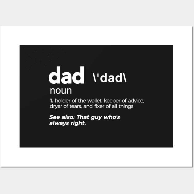 Dad Definition T-Shirt Wall Art by Boots